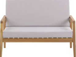 Shop Beliani 4-Istuttava Ulkosohvaryhma Akasiapuu Ruskeanharmaa Pallano