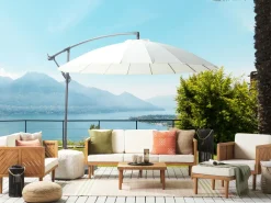 Ulkokalusteet<Beliani 6-Istuttava Ulkosohvaryhma Akasiapuu Valkoinen Baratti