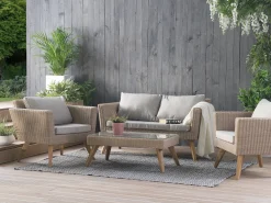 Ulkokalusteet<Beliani 4-Istuttava Ulkosohvaryhma Polyrottinki Harmaa Vittoria