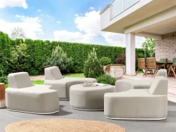 Hot Beliani 4-Istuttava Ulkosohvaryhma Kangas Vaaleanharmaa Fabro