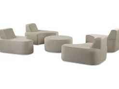 Hot Beliani 4-Istuttava Ulkosohvaryhma Kangas Vaaleanharmaa Fabro