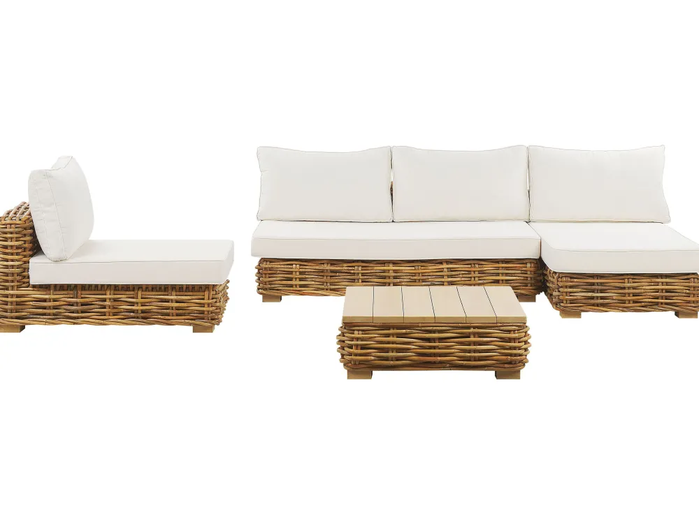 Cheap Beliani 4-Istuttava Ulkosohvaryhma Rottinki Vasenk. Luonnonvari Varallo