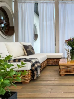 Cheap Beliani 4-Istuttava Ulkosohvaryhma Rottinki Vasenk. Luonnonvari Varallo