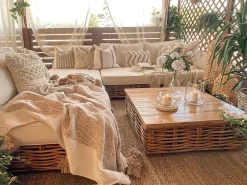 Cheap Beliani 4-Istuttava Ulkosohvaryhma Rottinki Vasenk. Luonnonvari Varallo