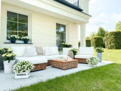 Cheap Beliani 4-Istuttava Ulkosohvaryhma Rottinki Vasenk. Luonnonvari Varallo