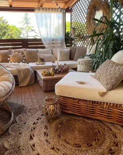 Cheap Beliani 4-Istuttava Ulkosohvaryhma Rottinki Vasenk. Luonnonvari Varallo