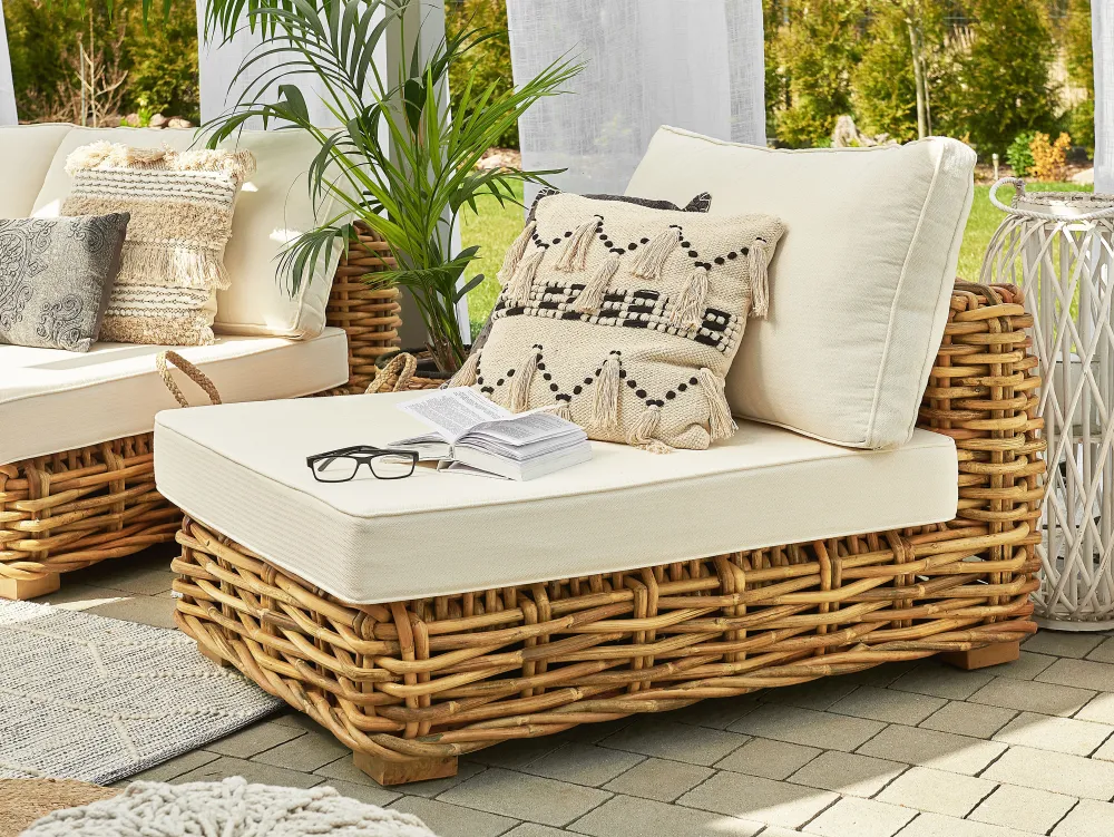 Cheap Beliani 4-Istuttava Ulkosohvaryhma Rottinki Vasenk. Luonnonvari Varallo