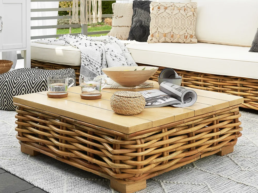 Cheap Beliani 4-Istuttava Ulkosohvaryhma Rottinki Vasenk. Luonnonvari Varallo