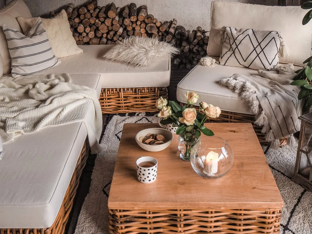 Cheap Beliani 4-Istuttava Ulkosohvaryhma Rottinki Vasenk. Luonnonvari Varallo