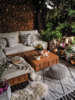 Cheap Beliani 4-Istuttava Ulkosohvaryhma Rottinki Vasenk. Luonnonvari Varallo