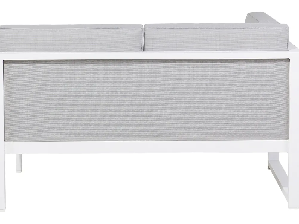 Cheap Beliani 6-Istuttava Ulkosohvaryhma Alumiini Valkoinen/Harmaa Castella