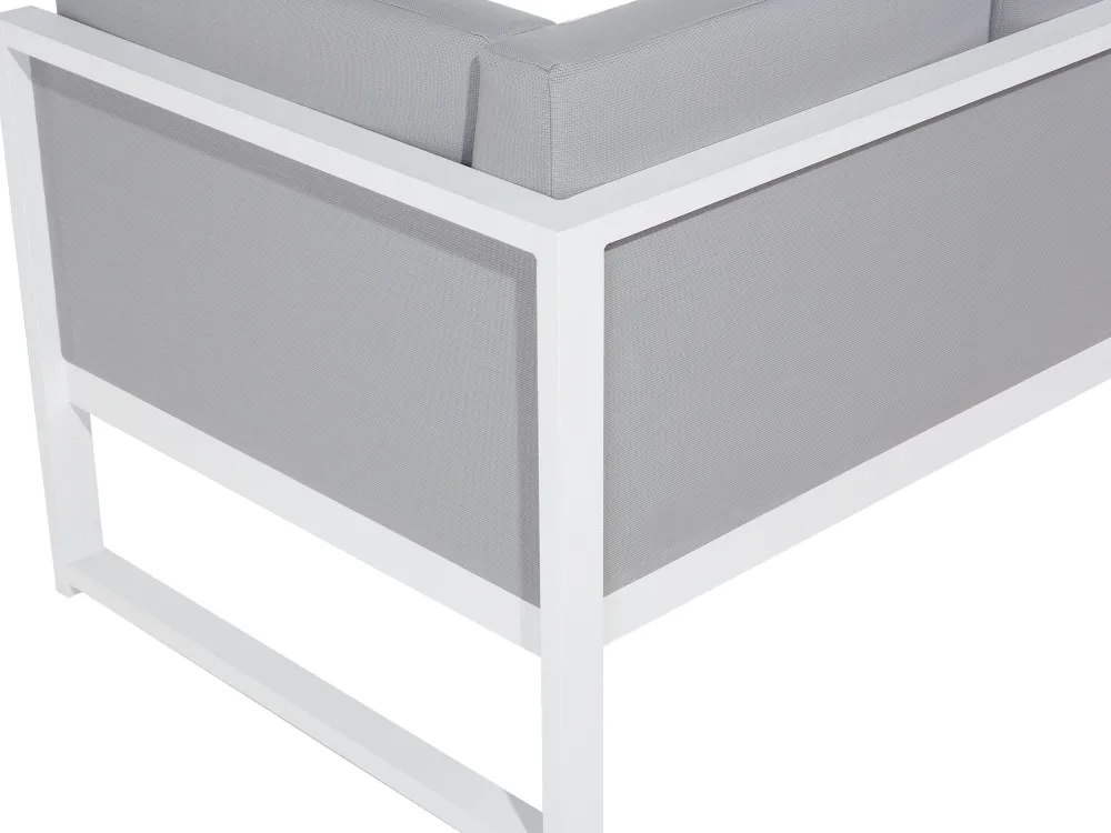 Cheap Beliani 6-Istuttava Ulkosohvaryhma Alumiini Valkoinen/Harmaa Castella