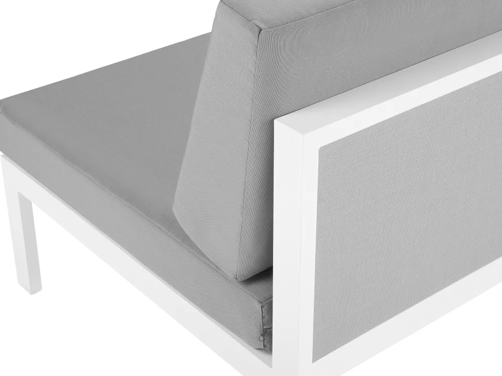 Cheap Beliani 6-Istuttava Ulkosohvaryhma Alumiini Valkoinen/Harmaa Castella