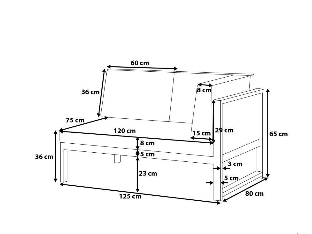 Cheap Beliani 6-Istuttava Ulkosohvaryhma Alumiini Valkoinen/Harmaa Castella
