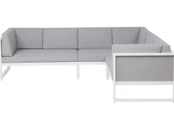 Cheap Beliani 6-Istuttava Ulkosohvaryhma Alumiini Valkoinen/Harmaa Castella