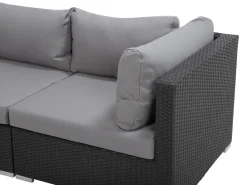 Ulkokalusteet<Beliani 4-Istuttava Ulkosohvaryhma Polyrottinki Oikeak. Musta Sano Ii