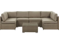 Store Beliani 6-Istuttava Ulkosohvaryhma Polyrottinki Ruskea Belvedere