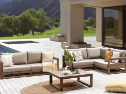 Ulkokalusteet<Beliani 4-Istuttava Ulkosohvaryhma Sertifioitu Akaasia Tumma Puu Timor Ii