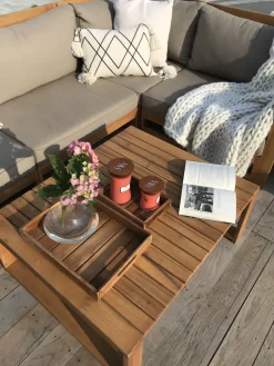 Best Beliani 4-Istuttava Ulkosohvaryhma Akaasia Oikeak. Vaalea Puu Timor