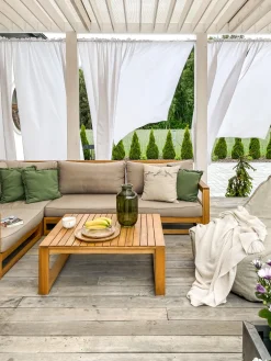 Best Beliani 4-Istuttava Ulkosohvaryhma Akaasia Oikeak. Vaalea Puu Timor