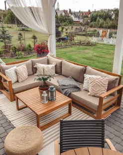 Best Beliani 4-Istuttava Ulkosohvaryhma Akaasia Oikeak. Vaalea Puu Timor