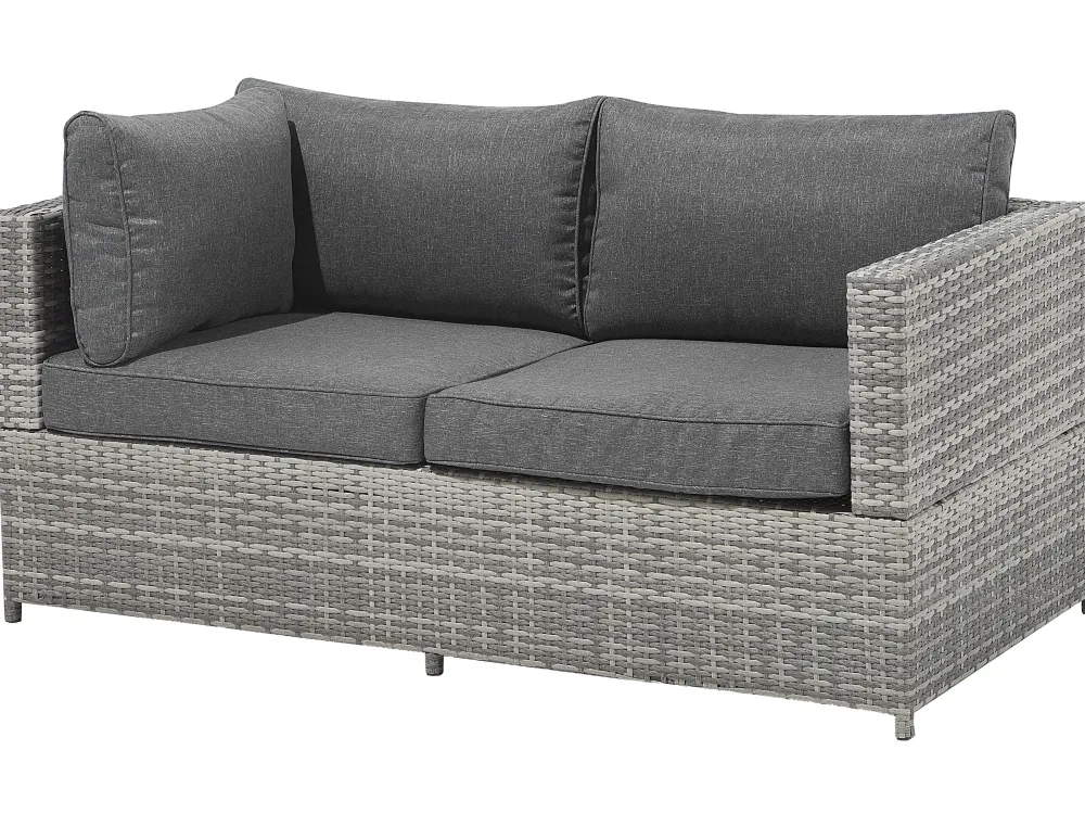 Fashion Beliani 4-Istuttava Ulkosohvaryhma Polyrottinki Tummanharmaa Avola