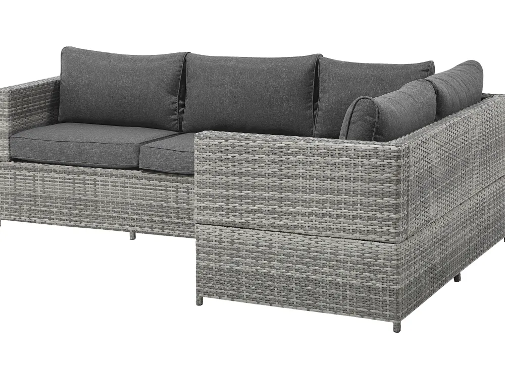 Fashion Beliani 4-Istuttava Ulkosohvaryhma Polyrottinki Tummanharmaa Avola