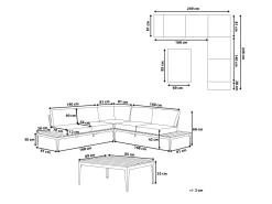 Ulkokalusteet<Beliani 5-Istuttava Ulkosohvaryhma Alumiini Harmaa Positano