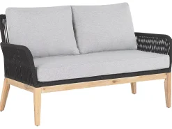 Ulkokalusteet<Beliani 4-Istuttava Ulkosohvaryhma Akasiapuu Harmaa/Musta Merano Ii