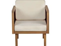 Store Beliani 4-Istuttava Ulkosohvaryhma Akasiapuu Valkoinen Baratti