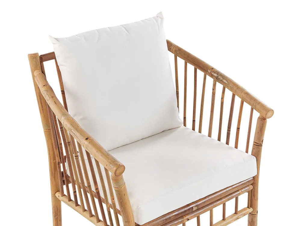 New Beliani 4-Istuttava Ulkosohvaryhma Bambu Valkoinen Maggiore