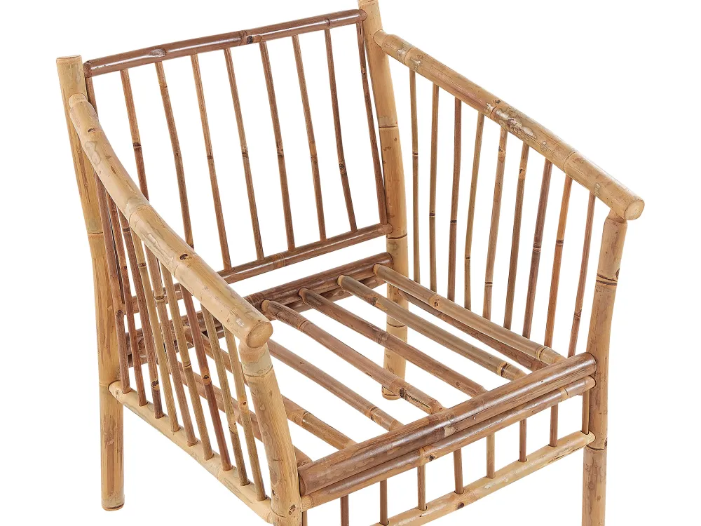 New Beliani 4-Istuttava Ulkosohvaryhma Bambu Valkoinen Maggiore