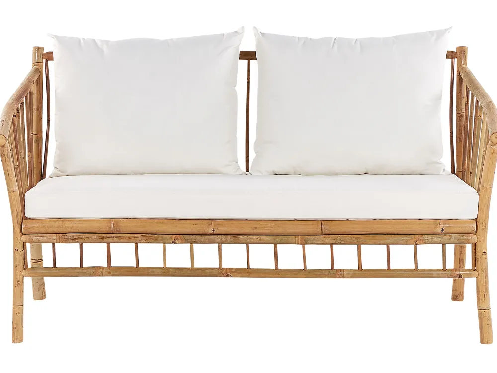 New Beliani 4-Istuttava Ulkosohvaryhma Bambu Valkoinen Maggiore