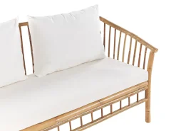 New Beliani 4-Istuttava Ulkosohvaryhma Bambu Valkoinen Maggiore