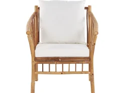 New Beliani 4-Istuttava Ulkosohvaryhma Bambu Valkoinen Maggiore