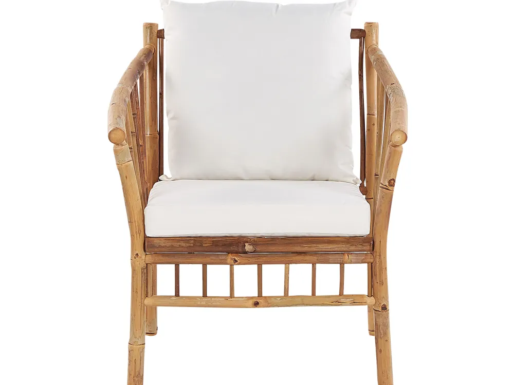 New Beliani 4-Istuttava Ulkosohvaryhma Bambu Valkoinen Maggiore