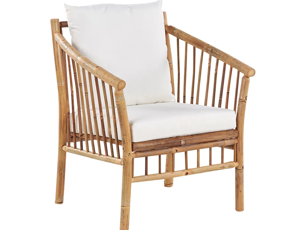 New Beliani 4-Istuttava Ulkosohvaryhma Bambu Valkoinen Maggiore