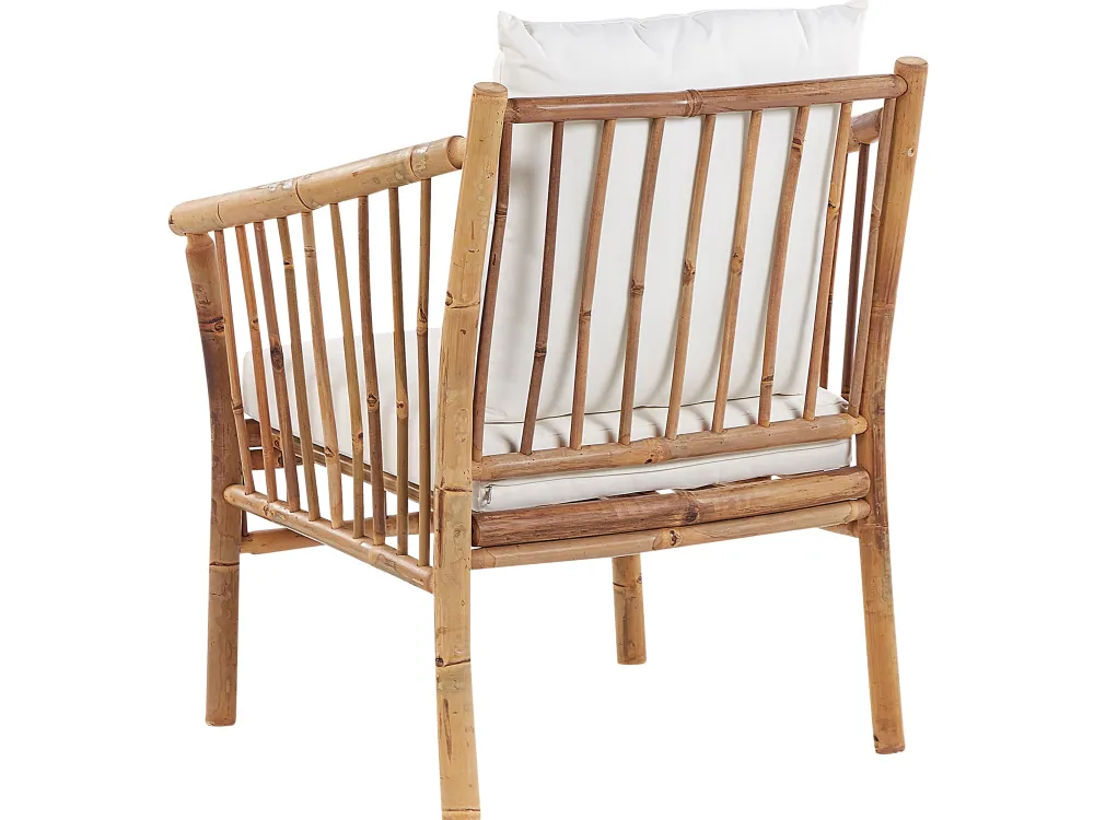 New Beliani 4-Istuttava Ulkosohvaryhma Bambu Valkoinen Maggiore