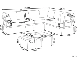 Ulkokalusteet<Beliani 6-Istuttava Ulkosohvaryhma Alumiini Harmaa Rima Iii