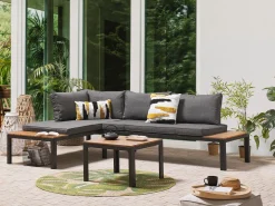 Ulkokalusteet<Beliani 4-Istuttava Ulkosohvaryhma Harmaa/Vaalea Puu Pienza