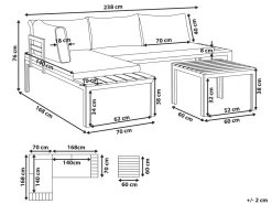Ulkokalusteet<Beliani 4-Istuttava Ulkosohvaryhma Harmaa/Vaalea Puu Pienza