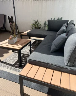 Ulkokalusteet<Beliani 4-Istuttava Ulkosohvaryhma Harmaa/Vaalea Puu Pienza