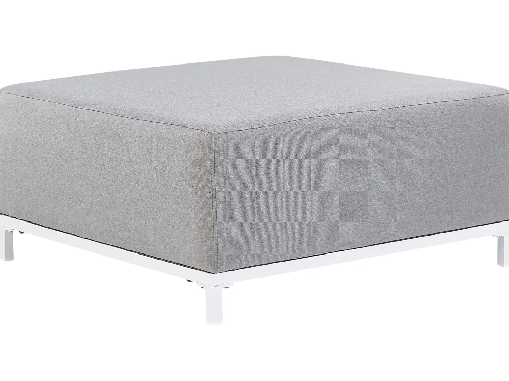 Cheap Beliani 5-Istuttava Ulkosohvaryhma Kangas Vaaleanharmaa/Valkoinen Rovigo