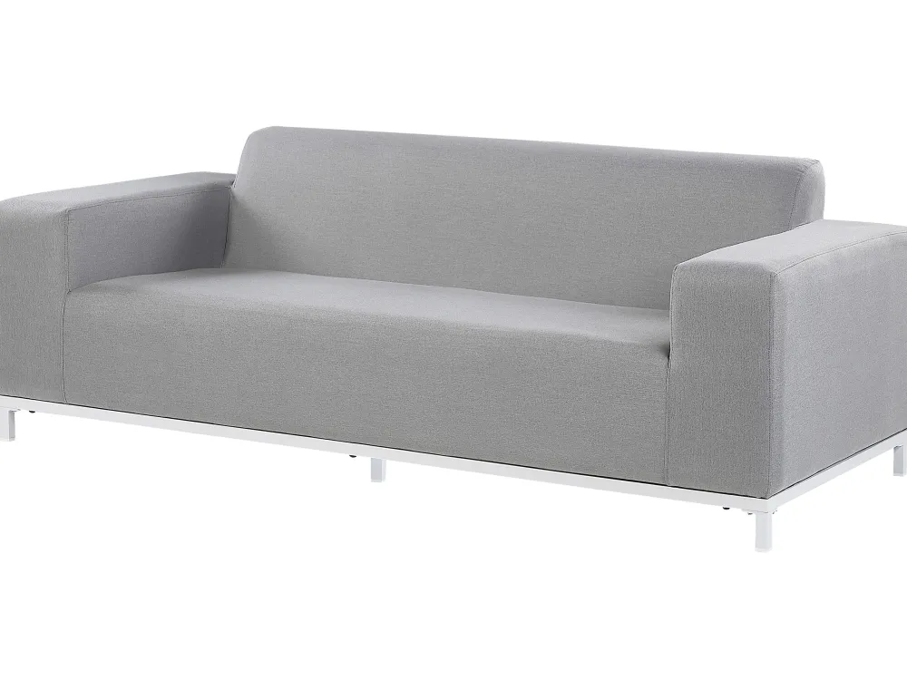 Cheap Beliani 5-Istuttava Ulkosohvaryhma Kangas Vaaleanharmaa/Valkoinen Rovigo