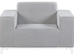 Cheap Beliani 5-Istuttava Ulkosohvaryhma Kangas Vaaleanharmaa/Valkoinen Rovigo