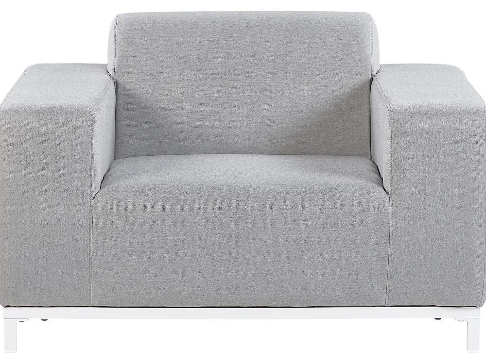 Cheap Beliani 5-Istuttava Ulkosohvaryhma Kangas Vaaleanharmaa/Valkoinen Rovigo