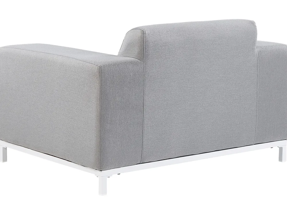 Cheap Beliani 5-Istuttava Ulkosohvaryhma Kangas Vaaleanharmaa/Valkoinen Rovigo