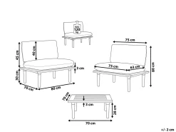 Shop Beliani 2-Istuttava Ulkosohvaryhma Akaasia Vaalea Puu/Harmaa Frascati