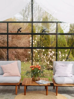 Shop Beliani 2-Istuttava Ulkosohvaryhma Akaasia Vaalea Puu/Harmaa Frascati