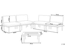 Ulkokalusteet<Beliani 4-Istuttava Ulkosohvaryhma Akaasia Vaalea Puu/Harmaa Frascati